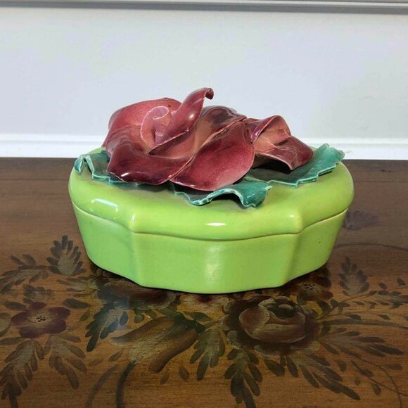 California pottery - Johannes Brahm floral lidded trinket box - Picture 2 of 12